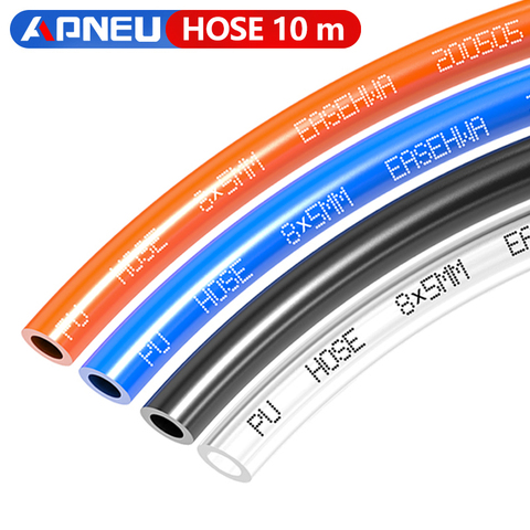 Tubo de aire de 10M manguera de tubo neumático de 10mm OD 6,5mm ID 8mm x 5mm 6mm x 4mm 2,5mm 12x8mm Tubo de Gas de aire de poliuretano rojo transparente ► Foto 1/6