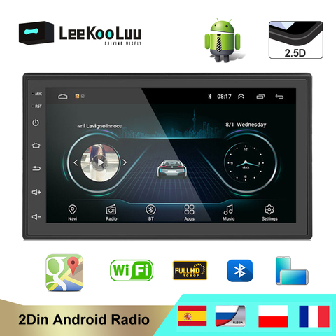 LeeKooLuu-autorradio 2 Din con reproductor Multimedia para coche, 7 