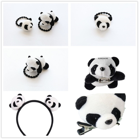 Figura de oso Panda de peluche, diadema para el pelo, Pin de decoración, juguete, hasta 5 diseños, 3CM-9CM ► Foto 1/6