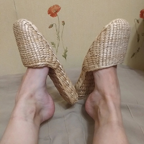 2022 JARYCORN chino hecho a mano sandalias de verano Unisex zapatos de casa nueva pareja caliente, Zapatos, zapatillas de la Sra. De los hombres pantuflas color paja ► Foto 1/6