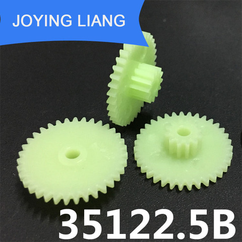 Engranaje de pompón de plástico 35122.5B M = 0,5, diámetro de 18,5mm, 35 dientes/12 dientes, 2,55mm, 10 unids/lote ► Foto 1/1