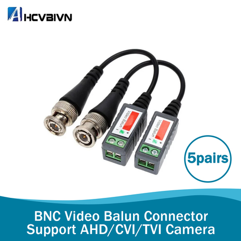 10 Uds ABS plástico vídeo CCTV Balun accesorios transceptores pasivos 2000ft distancia UTP Balun BNC Cable CAT5 ► Foto 1/6