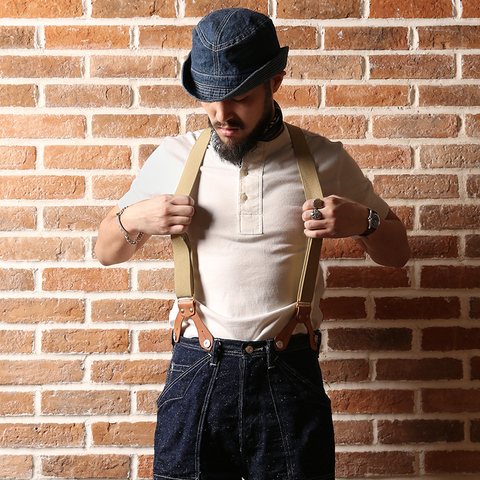 BRONSON Henley-Camiseta de algodón para hombre, camisa de manga corta de hilo, ajustada, informal, Vintage, Color sólido, viejo tiempo ► Foto 1/6