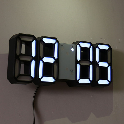 Reloj de pared 3D Led Digital, diseño moderno, decoración para sala de estar, mesa, alarma, luz nocturna, escritorio luminoso ► Foto 1/6