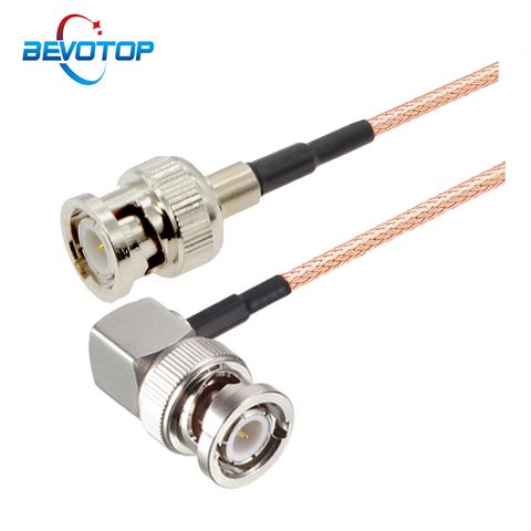 Cable RG179 75 Ohm BNC macho ángulo recto a BNC adaptador de conector macho para videocámara SDI HD-SDI/3G-SDI/4K/8K ► Foto 1/6