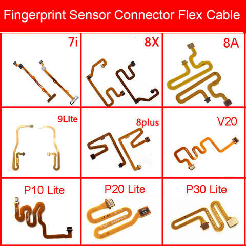 Sensor de huellas digitales conector Flex Cable para Huawei Honor 7i 8A 8X 9i 10 Lite 20i V20 V10 P10 P20 P30 Pro P8 Lite 2017 Nova 3e ► Foto 1/6