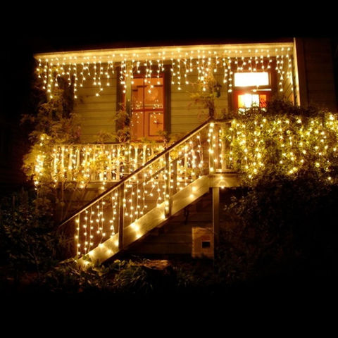 Cartíano de cortina Led de 5M, 0,4 guirnalda de luces Led/0,5/0,6 m, guirnaldas navideñas de Navidad, fiesta de Navidad, luces decorativas para jardín ► Foto 1/6