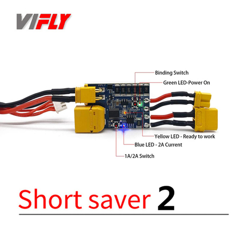 VIFLY-fusible electrónico para evitar cortocircuitos y sobrecorriente, interruptor de botón de encendido, 2-6S, XT30, TX60 ► Foto 1/4