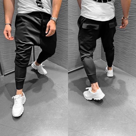 Pantalones de correr elásticos para hombre, pantalón informal ajustado para ejercicio muscular, para correr, estilo europeo y americano, para Otoño e Invierno ► Foto 1/5