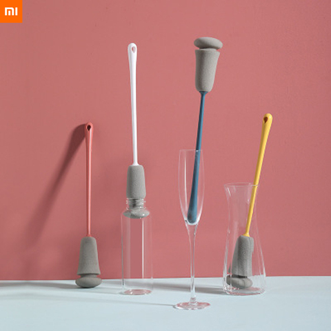 Nuevo xiaomi mijia esponja Copa cepillo de mango largo reemplazable cocina herramienta de limpieza de cepillo botella esponja práctica ► Foto 1/6