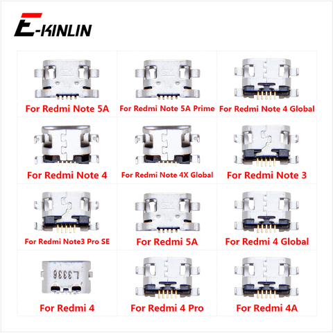 Conector USB Jack de muelle de carga puerto de enchufe para XiaoMi Redmi nota 4X 4 mundiales 4A 5A primer 3 Pro SE micoro tipo C hembra ► Foto 1/6