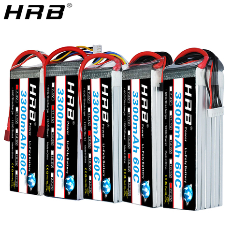 HRB-batería Lipo 2S 7,4 V 11,1 V 3300mah T Deans 60C XT60 3S 3,7 V RC Quadcopter avión estilo FPV piezas de coche 14,8 V 18,5 V 22,2 V 4S 6S ► Foto 1/6