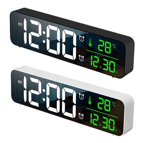 LED Digital electrónico gran pantalla despertador matutino reloj música brillo USB ► Foto 1/6