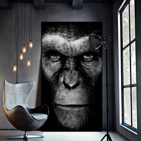 Pinturas en lienzo de Gorilla para pared, carteles de animales e impresiones, Cuadros de pared para sala de estar, decoración del hogar ► Foto 1/6