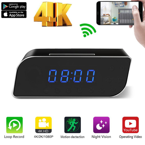 Mini videocámara DVR con detección de movimiento, reloj con cámara 4K, 1080P, HD, Alarma de tiempo, P2P, IP/AP, visión nocturna de seguridad, hidd secreto para el hogar ► Foto 1/6