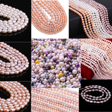 Perlas naturales de agua dulce de alta calidad, cuentas sueltas de forma Irregular de 36cm para bricolaje, collar elegante, pulsera, joyería ► Foto 1/6