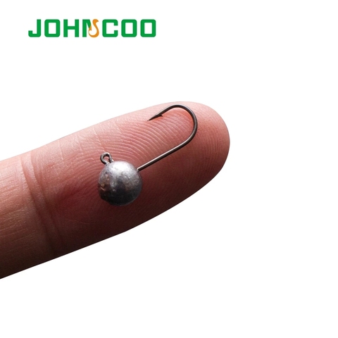 JOHNCOO-Anzuelo con cabeza plomada para pesca, gancho de gusano blanco, de 1g 1,5g 2g 3g 5g, de Rockfish ► Foto 1/6