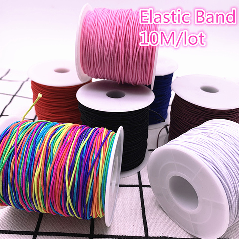 Banda elástica redonda de alta elasticidad, banda de goma elástica de 1,0mm, 10 yardas por lote, accesorios de costura Diy ► Foto 1/6