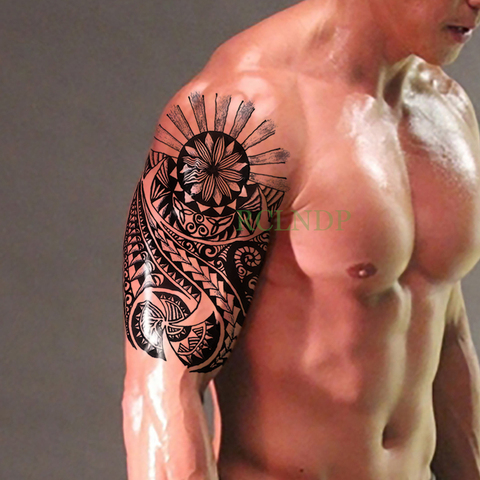 Tatuaje temporal impermeable pegatinas Tribal tótem de imitación Tatto Flash tatuaje para arte corporal pierna trasera brazo vientre tamaño grande para Mujeres Hombres chica ► Foto 1/6
