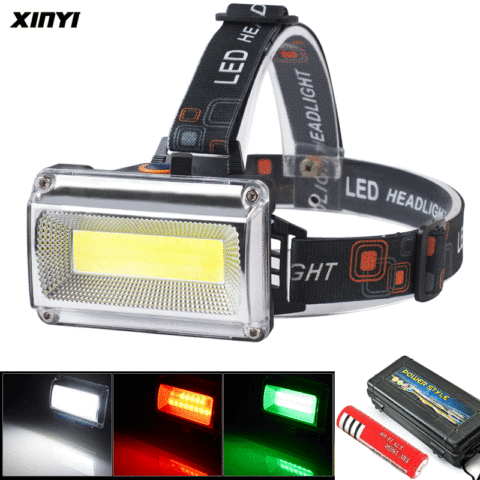 Faro LED potente recargable COB de 10000LM, linterna frontal impermeable de 3 modos con batería de 18650 para caza y pesca ► Foto 1/6