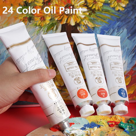 Pintura al óleo sin formaldehído profesional 24 colores solo tubular embalaje independiente 170ML ► Foto 1/6