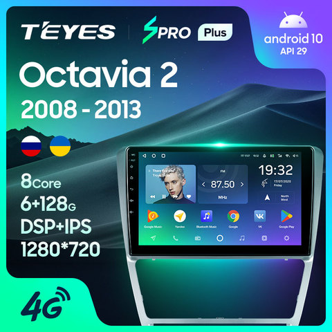 TEYES-Radio Multimedia SPRO Plus con GPS para coche, Radio con reproductor de vídeo, navegador, Android 10, 2 din, dvd, para Skoda Octavia 2, A5, 2007-2013 ► Foto 1/6