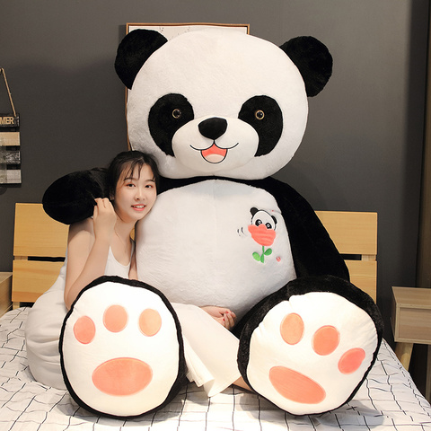 Caliente 60cm/80/100CM lindo Panda grande de peluche de juguete muñeca animales almohada de cumpleaños de los niños regalos de Navidad de dibujos animados de peluche almohada en la cama ► Foto 1/6