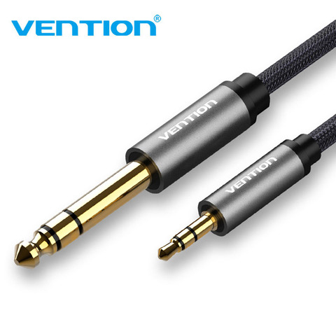 Cable auxiliar adaptador de 3,5mm a 6,35mm para amplificador mezclador, reproductor de CD, altavoz chapado en oro, conector 3,5 a conector 6,5, Cable de Audio macho de 5m, 10m ► Foto 1/6