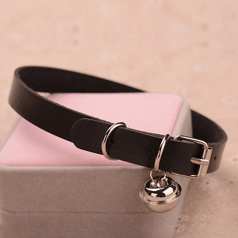 Cuero encanto pequeña campana Choker collar Punk estilo mujeres Torques mujeres Club gótico Cruz collar de la joyería ► Foto 1/6