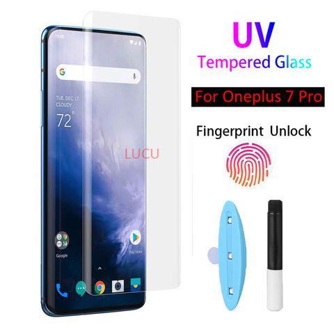 Pegamento líquido UV 6D Nano para OnePlus 7 Pro, Protector de pantalla de vidrio templado para OnePlus 7T Pro, película protectora de cobertura completa ► Foto 1/6