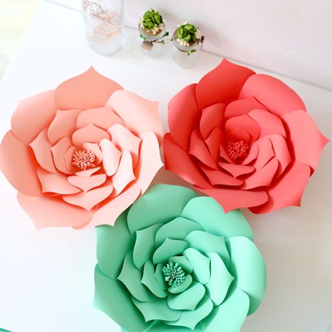 Fondo de flores artificiales para decoración de bodas, suministros de flores artesanales de papel DIY de 20cm y 30cm para eventos de cumpleaños y fiestas ► Foto 1/6