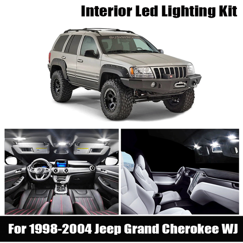 12 Uds bombilla LED para Grand Cherokee 1998-2004 Auto luz Interior para Jeep Grand Cherokee WJ luz de techo de automóvil accesorios de la lámpara ► Foto 1/6