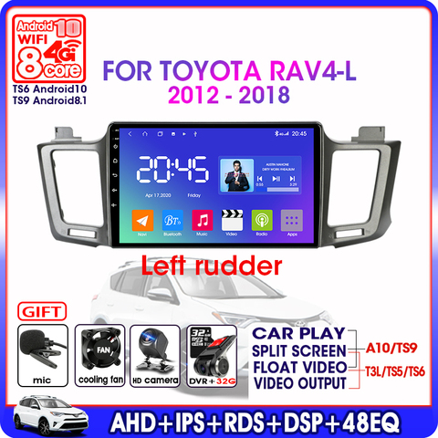 Reproductor de vídeo Multimedia para Radio de coche Android 10 2Din para Toyota RAV4 2012-2022 navegación GPS Stereo 2G + 32G 4G unidad principal WIFI de red ► Foto 1/6