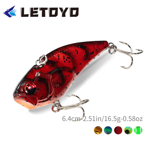 2022 LETOYO LHB018 VIB pala señuelo 64mm 16,5g se hunde cebos Spinner Artificial duro ambiente para bajo Pike perca pesca ► Foto 1/6