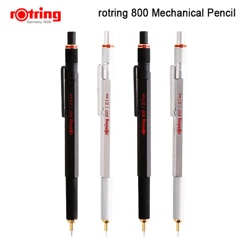 Rotring-portaminas de metal automático, 1 unidad, 800, 0,5/0,7mm, negro/plateado ► Foto 1/5