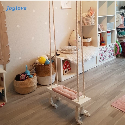 JOYLOVE INS-columpio para interiores de estilo nórdico para niños, columpio para interiores, columpio colgante para techo, mecedora ► Foto 1/6