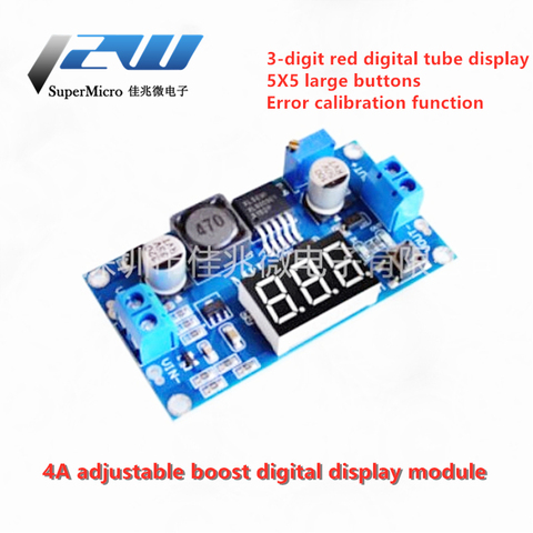 XL6009 adjustable boost module far exceeds LM2577 4.5-32 liter 5-35 with digital voltmeter display ► Foto 1/2