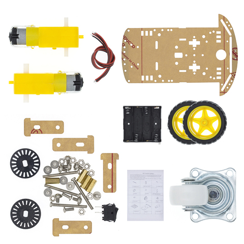 Kit de Motor de Robot inteligente para Arduino, Kit de chasis de coche, codificador de velocidad, caja de batería 2WD ► Foto 1/6