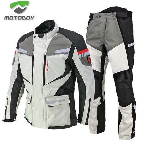 Chaqueta de MOTOBOY impermeable para hombre, pantalones cálidos de invierno, jersey de moto con protectores CE, traje de Rally de motocross ► Foto 1/6