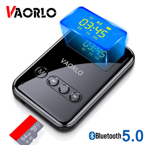 VAORLO-transmisor inalámbrico 4 en 1, adaptador de FM, Bluetooth 5,0, transmisión, tarjeta TF, reproducción, pantalla LED, estéreo para auriculares ► Foto 1/6