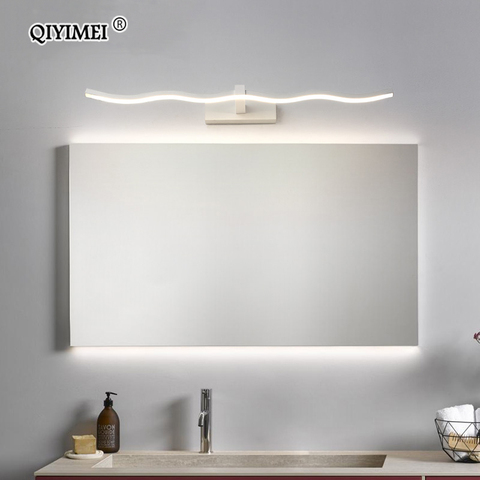 Lámparas de pared de luz de espejo led para baño impermeable blanco negro lámpara LED plana lámpara de pared interior moderna lámpara de baño espejo de maquillaje ► Foto 1/6