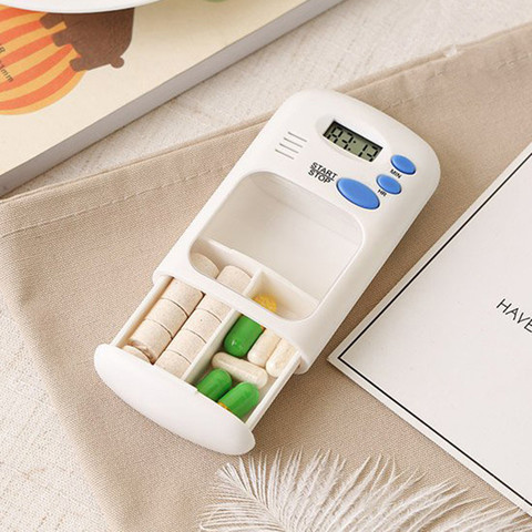 Mini alarma portátil para recordatorios de pastillas, organizador de caja electrónica con temporizador, reloj de alarma con pantalla LED, Kit de primeros auxilios pequeño ► Foto 1/6