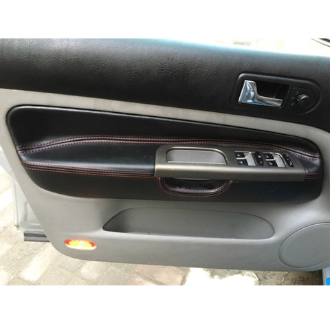 Sólo 4 puertas suave de la puerta de cuero reposabrazos para VW Golf 4 MK4 Bora Jetta 1999 - 2005 apoyabrazos de puerta de coche Panel de la cubierta de la piel del Trim ► Foto 1/6