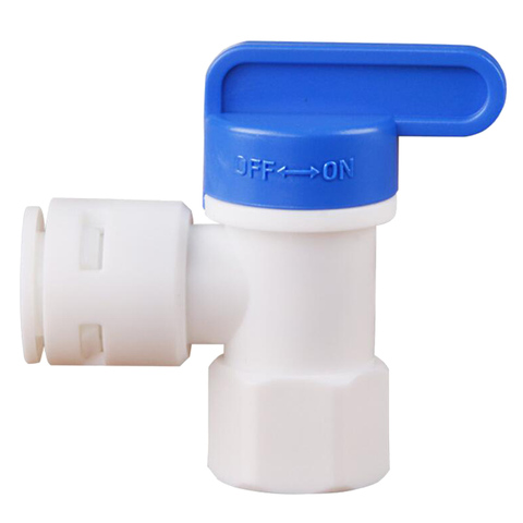 Válvula de bola de tanque de agua para sistema de filtro de ósmosis inversa RO, ID 1/4 pulgadas a 3/8 pulgadas ► Foto 1/6