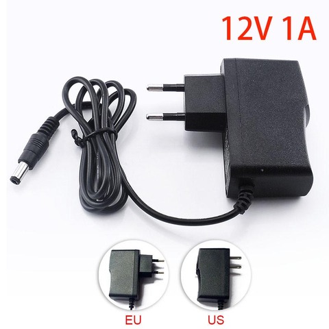 Adaptador de corriente de 12V, 1A, 1000Ma, 100-240V, CA a CC, cargador, adaptador de carga para cámara CCTV, tira de luz LED, enchufe US/EU/AU L19 ► Foto 1/6