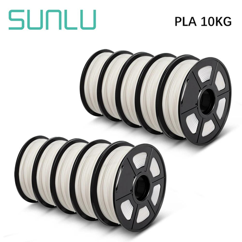 SUNLU-filamento PLA para impresora 3D, 10KG, 1KG/rollo, 1,75 MM -/+ 0,02 MM, No rizado ► Foto 1/5