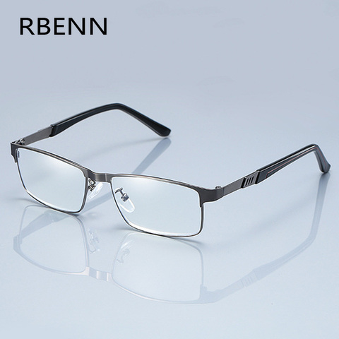 RBENN-gafas de lectura de acero inoxidable para hombre, lentes de negocios, marco completo, óptica de Metal, presbicia + 0,75 1,75 2,25 2,75 5,0 6,0 ► Foto 1/6
