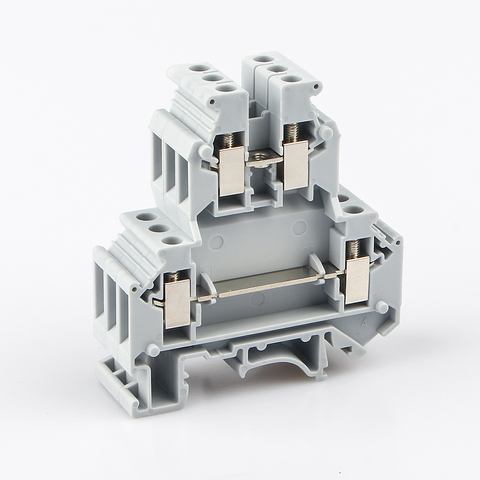 Bloques de terminales de carril Din UKK5-conectores de doble capa, bloques de terminales, tornillo, cableado eléctrico, Conductor de alambre, UKK-5, 10 uds. ► Foto 1/6