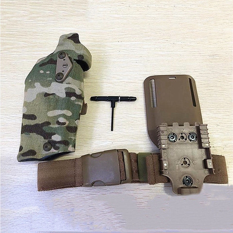 Adaptador táctico TMC Glock 17/18/19, funda de liberación rápida, juego de cinturón de pierna, apto para Glock 17/18/19 y X300, tipo de luz ► Foto 1/6