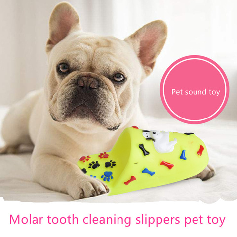 Zapatilla de mascota forma Squeaky juguetes perro juguetes con sonido de perro de perrito jugar Squeaker juguete para suministros para perros mascota ► Foto 1/6